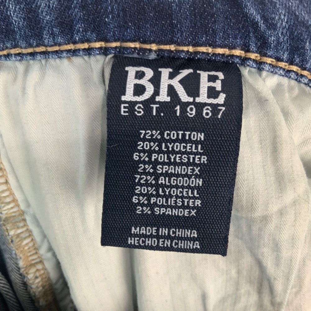 BKE Jake Blue Straight Leg Jeans 30x34 Button Zip Fly Embroidered Pocket - Picture 7 of 8